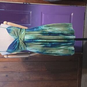 Medium Ruby Rox Y2K Mini Dress. Green Fairycore. Grunge. Printed